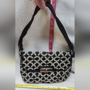 VINTAGE COACH SIGNATURE ART BLACK TOTE HANDBAG Purse Bag